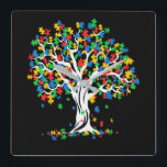 Tree Of Life Autism Awareness Month Quadratische Wanduhr<br><div class="desc">Tree Of Life Autism Awareness Month</div>