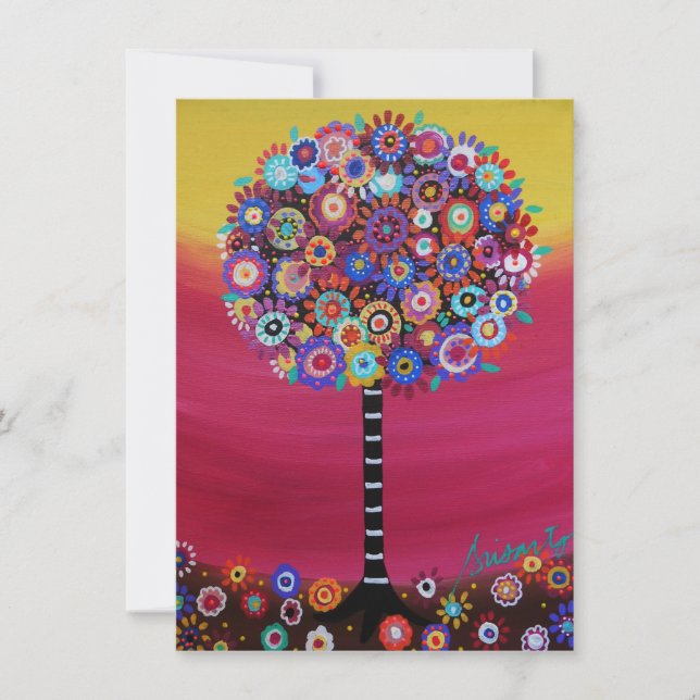 Tree of Life Bar Bat Mitzvah Einladungen (Vorderseite)