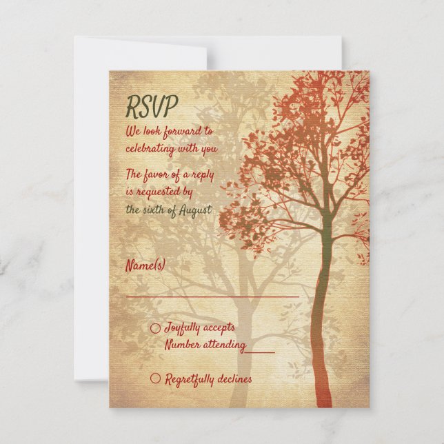 Tree of Life Bar Mitzvah Reply Card RSVP Karte (Vorderseite)