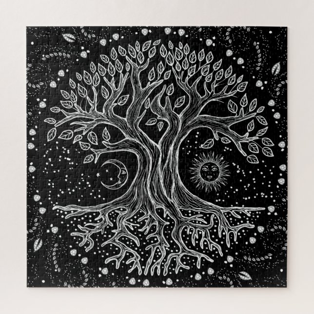 Tree of Life - black and white Puzzle (Vertikal)