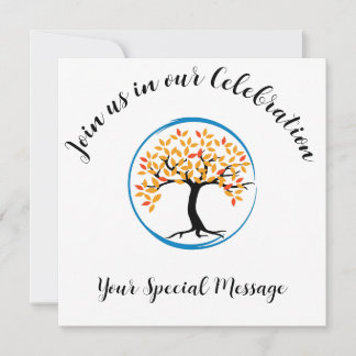 Tree of Life Blue Circle End of treatment Party Einladung