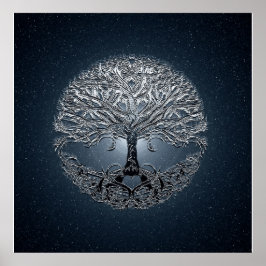 Tree of Life Blue Sky Friedlich Night Poster