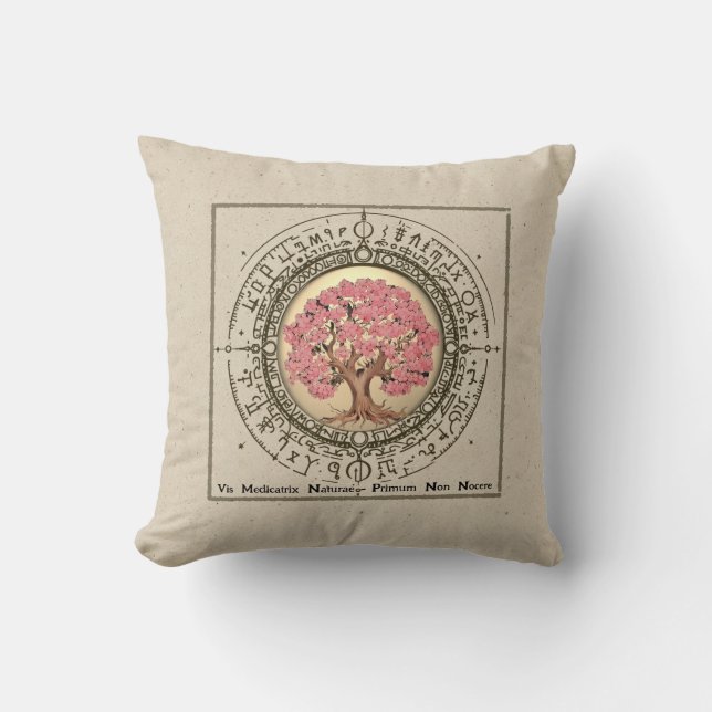 Tree Of Life Cherry Blossom Hippocrates Quote Love Kissen (Vorderseite)