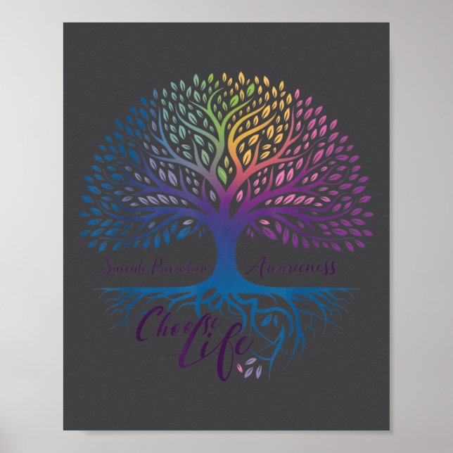Tree Of Life Choose Life Suicide Prevention Awaren Poster (Vorne)