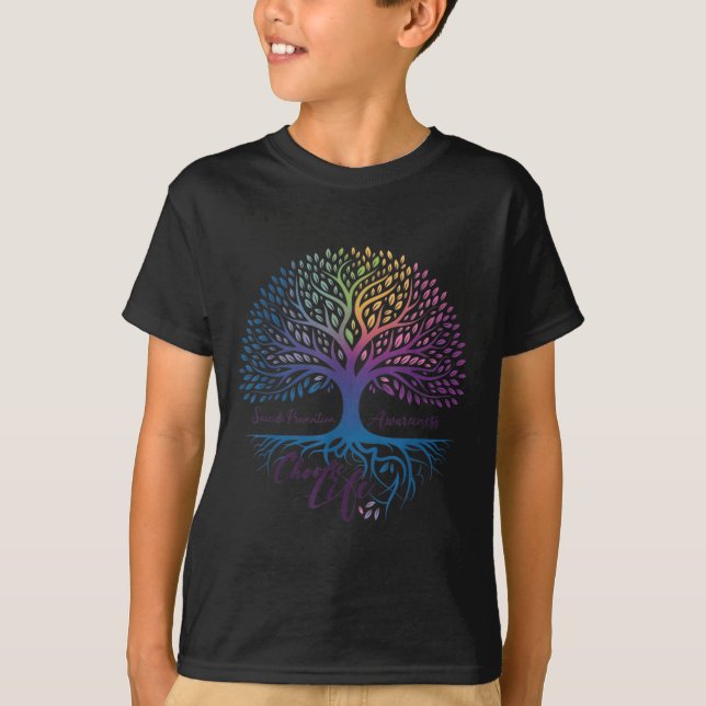 Tree Of Life Choose Life Suicide Prevention Awaren T-Shirt (Vorderseite)