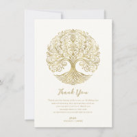 Tree of Life Cream & Gold Celtic Thank You