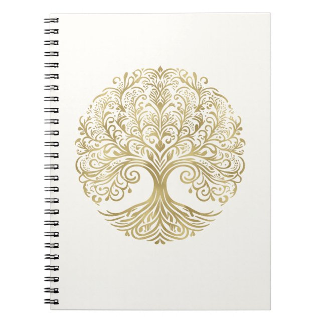 Tree of Life Cream & Gold Celtic Wedding Notizblock (Vorderseite)