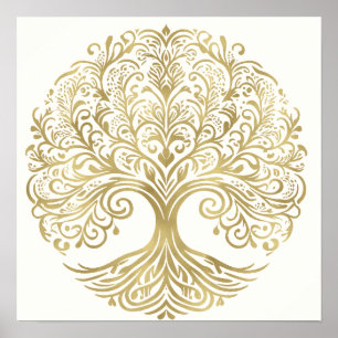 Tree of Life Cream & Gold Celtic Wedding Poster