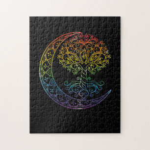 Tree of Life Cresent Moon Phases Mandala Yoga Gift Puzzle