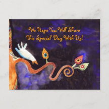 Tree of Life Doves Bar Bat Mitzvah Reply Card