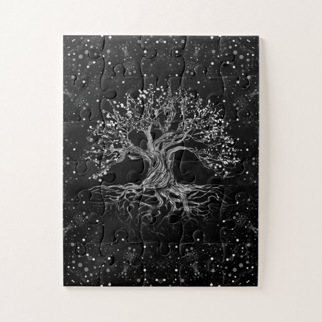 Tree of Life Drawing Black and White Puzzle (Vertikal)