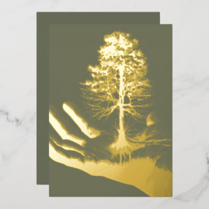 Tree of Life Gold Foil Folien Feiertagskarte