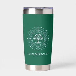 Tree of Life, Grow & Connect, Forest Green Tumbler Thermobecher
