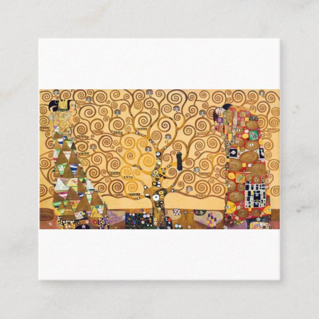 Tree Of Life Gustav Klimt Quadratische Visitenkarte (Vorderseite)