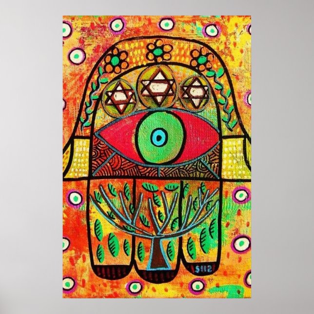 Tree Of Life Hamsa Poster (Vorne)