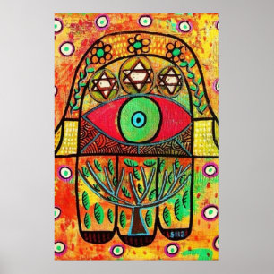 Tree Of Life Hamsa Poster wird zu