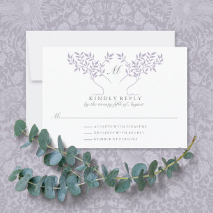Tree of Life Lilac Blätter Wedding RSVP Card