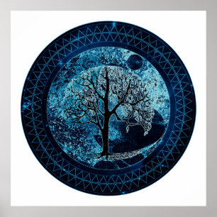 Tree of Life Midnight Sky Poster