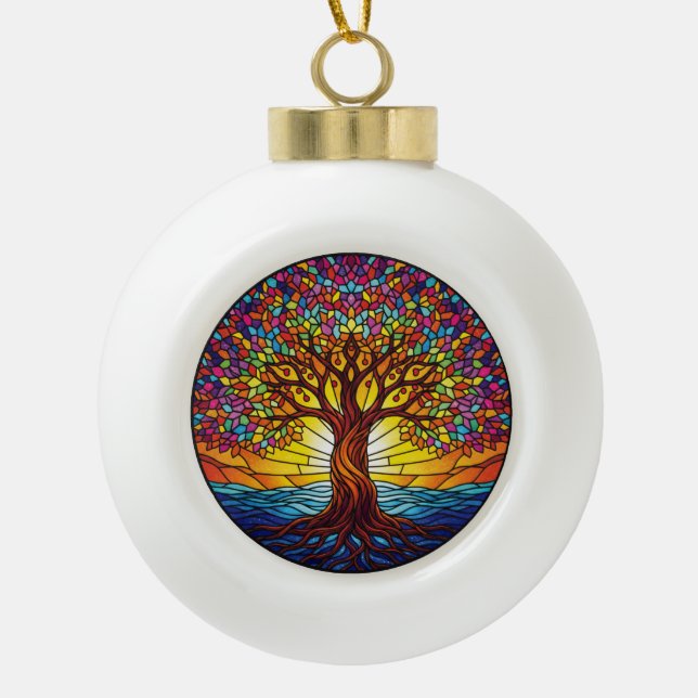 Tree of Life Ornament 2025, Stained-Glass Effect 2 (Vorderseite)