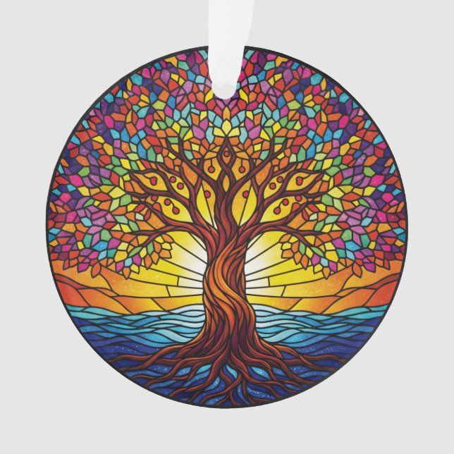 Tree of Life Ornament 2025, Stained-Glass Effect 2 (Vorderseite)
