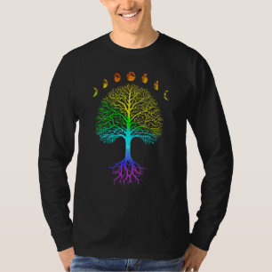 Tree of Life Phases of the Moon Vintag Retro Yoga T-Shirt