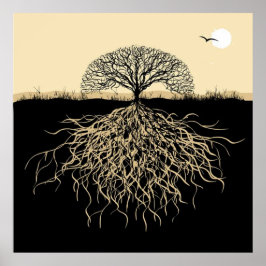 Tree of Life Roots Spiritual Nature Minimalist  Poster