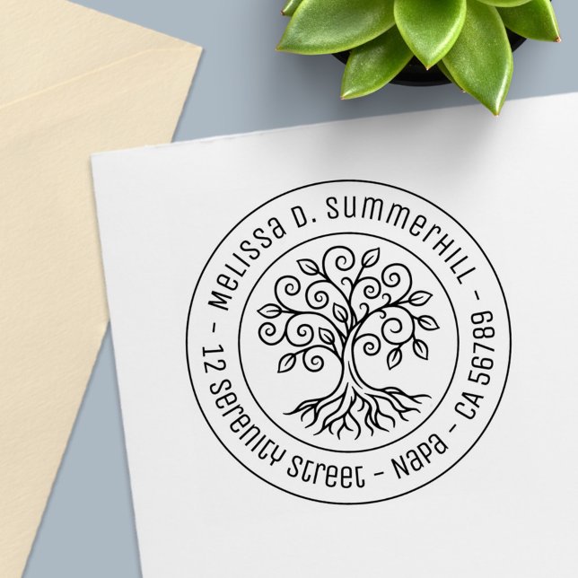 Tree of Life Round Address V2 Permastempel (Von Creator hochgeladen)