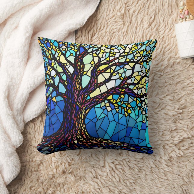 Tree of Life Shattered Glass Mosaic Kissen (Decke)