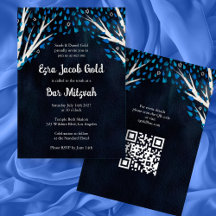 Tree of Life Stars Custom Bat Bar Mitzvah QR Code