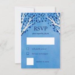 Tree of Life Stars Watercolor Bat Bar Mitzvah RSVP Karte