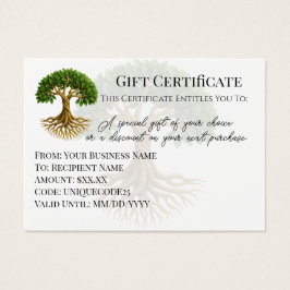 Tree of Life Symbol Business Logo Geschenkgutschei