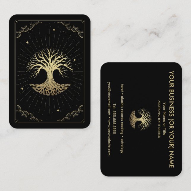 Tree of Life Tarot Reader Astrologer Business Card Visitenkarte (Vorne/Hinten)