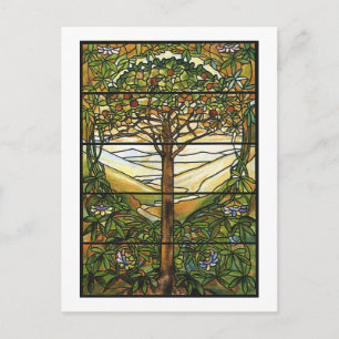 Tree of Life/Tiffany-Fenster Postkarte