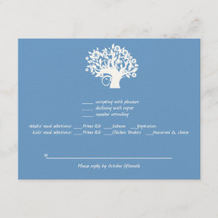 Tree of Life Twins Bar Bat Mitzvah Wedding RSVP Karte