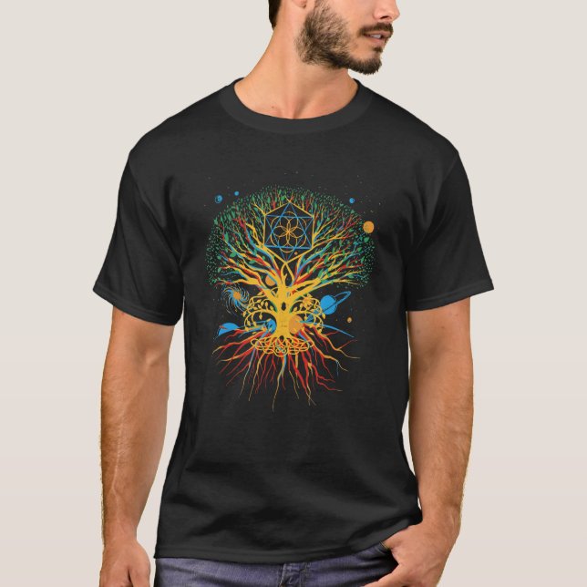 Tree Of Life Viking Mythology Yggdrasil Norse Worl T-Shirt (Vorderseite)