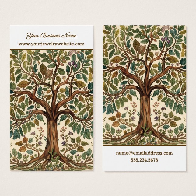 Tree Of Life Vintage greenery Earring Display Card (Vorne & Hinten)