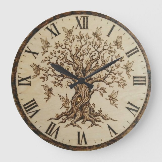 Tree of Life Wall Clock Große Wanduhr (Vorderseite)