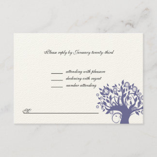 Tree of Life Wedding RSVP Lila 669 Karte