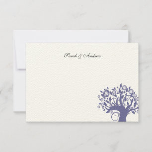 Tree of Life Wedding Vielen Dank Hinweis Lila 669 Mitteilungskarte