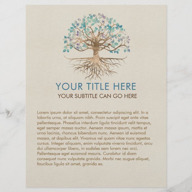 Tree of life - Yggdrasil - Gold and Painted Leaves Flyer (Vorne)