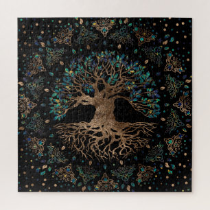 Tree of life - Yggdrasil Golden and Marble ornamen Puzzle