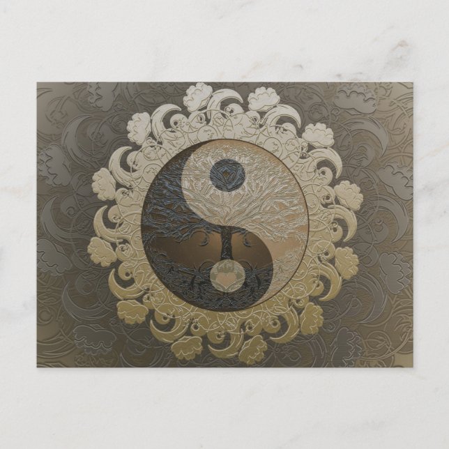 Tree of Life Yin Yang von Amelia Carrie Postkarte (Vorderseite)