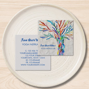 Tree of Life Yoga Trainer Business Card Quadratische Visitenkarte