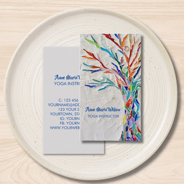 Tree of Life Yoga Trainer Business Card Visitenkarte (Von Creator hochgeladen)