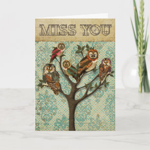 Tree of Owls Miss You Card Karte