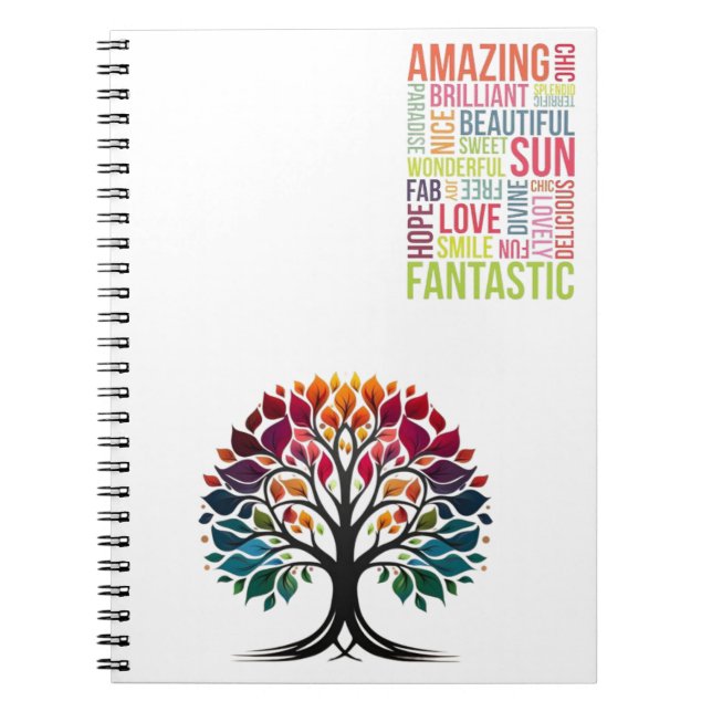 Tree of Positive Vibes Notebook Notizblock (Vorderseite)