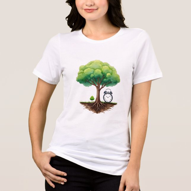 Tree of Time – Nature and Growth Illustration Tri-Blend Shirt (Vorderseite)