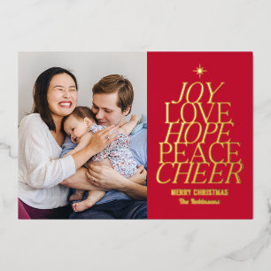 Tree of Words Foil Holiday Card bearbeitbare Farbe Folieneinladung