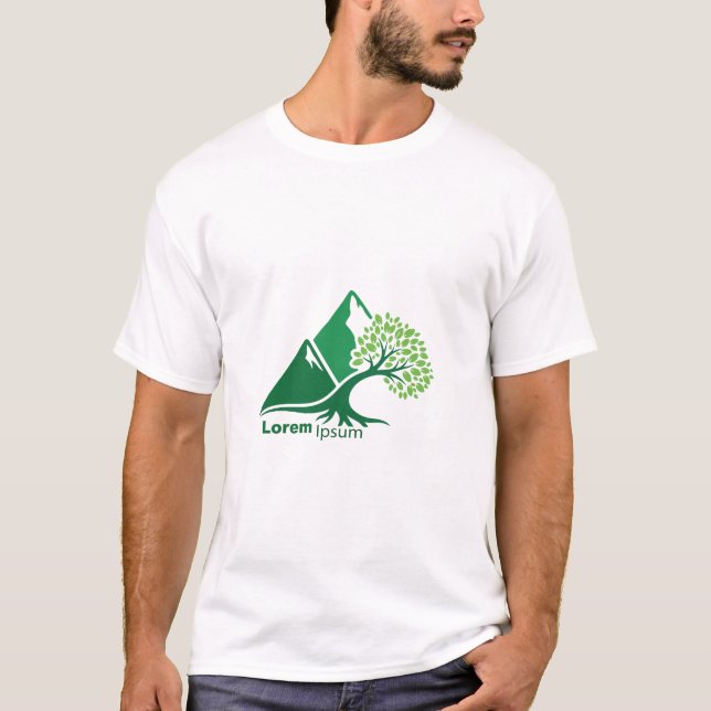 Tree on Mountain Nature Growth Minimalist T-Shirt (Vorderseite)