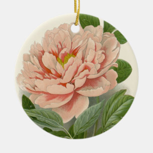 Tree Peony - Elegantes Vintages botanisches Design Keramik Ornament